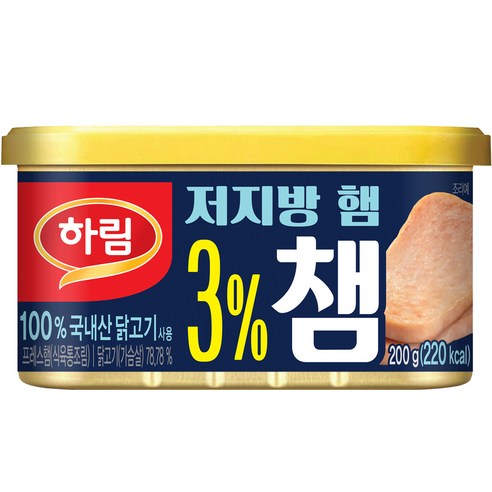 하림 3% 챔 닭가슴살 햄 통조림, 1개, 200g