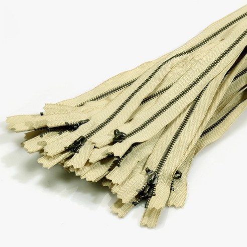 와이케이케이 엔조이퀼트 대용량 노헤드 청동 지퍼 15cm, 베이지, 25개