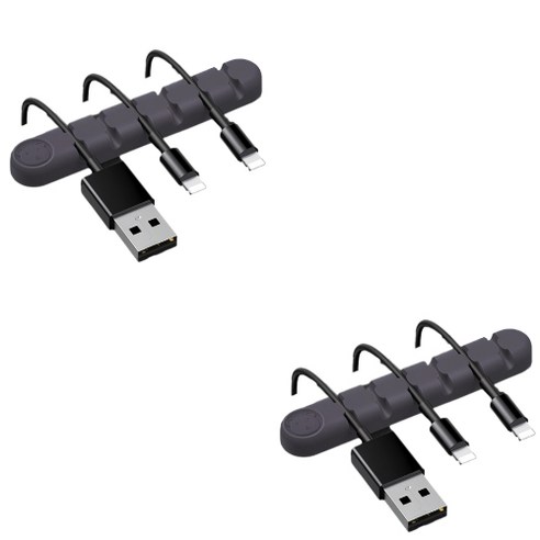 유니버스팩토리 usb 선정리소품 컬러곰 6구, 그레이, 2개