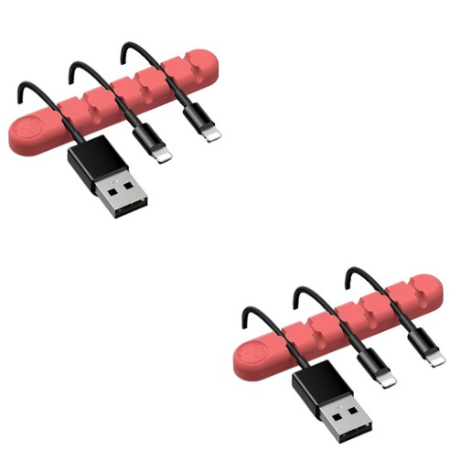 유니버스팩토리 usb 선정리소품 컬러곰 6구, 핑크, 2개
