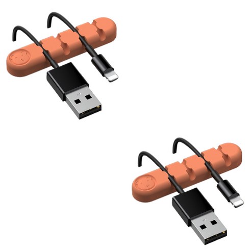 유니버스팩토리 usb 선정리소품 컬러곰 4구, 살구, 2개