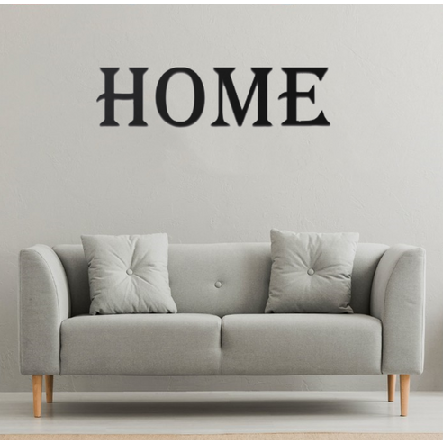 나음다름 HOME 포인트 벽지 스티커, 블랙