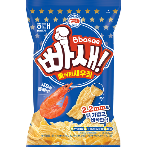 빠새 새우칩, 60g, 1개