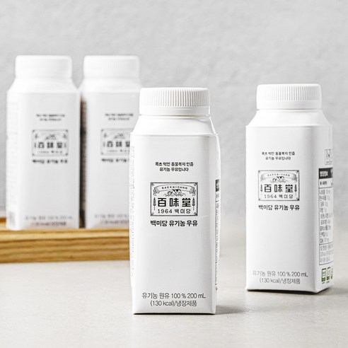 백미당 동물복지 인증 유기농 우유, 200ml, 12개