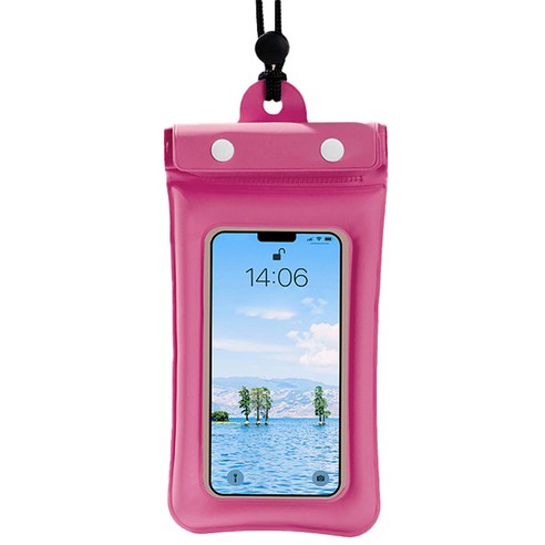 하이어리 고급 컬러 휴대폰 방수팩, 핑크, 1개