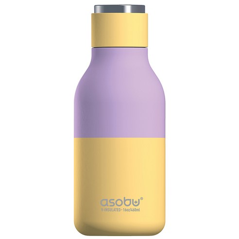 아소부 스텐 진공 보온보냉 텀블러 어반 파스텔, 파스텔 옐로우, 460ml