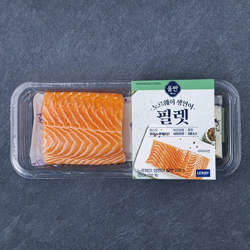 리로이 올반 생연어 필렛 250g + 소스 세트 (냉장), 1세트