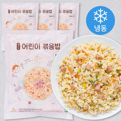 더오담 어린이 햄베이컨 볶음밥 (냉동), 200g, 4개