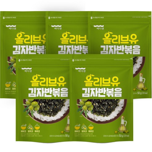 바다원 올리브유 김자반, 5개, 50g