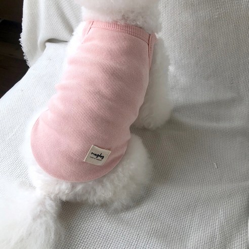 매그독 강아지 베이비 민소매 티셔츠, 핑크