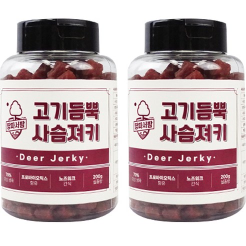 땅파서팜 강아지 고기듬뿍 사슴 져키 200g, 2개