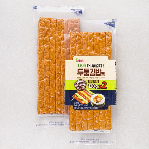 롯데햄 두툼 김밥햄, 120g, 4개