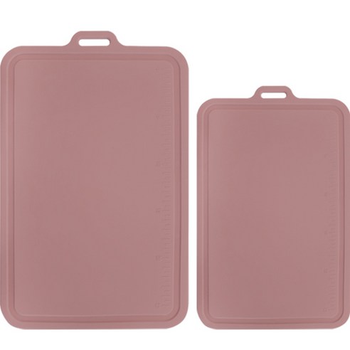 실리콘스토리 플래티넘 실리콘 양면 도마 2종 세트 핑크, 1세트, 대 + 중