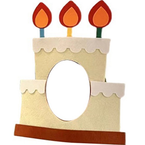 윰스 생일파티 포토프레임 가면 케이크