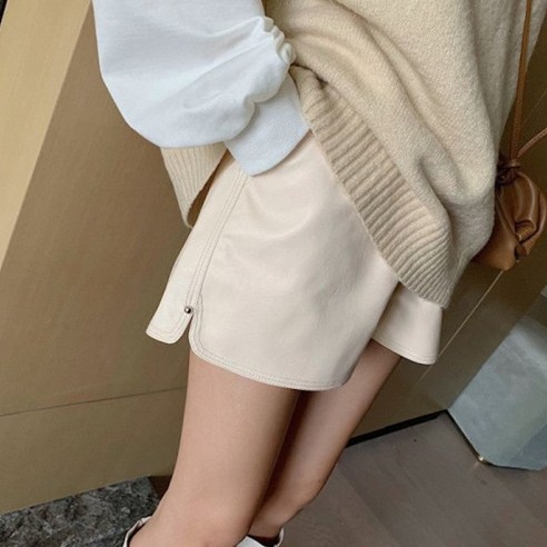 맘스꿀 임산부 레더 인조가죽 반바지
