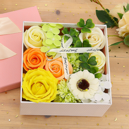 셀라 기념일 축하 조화꽃 화환 노란카네이션, 노란색