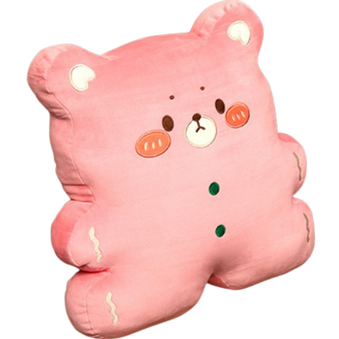 네이처타임즈 쿠키곰 마카롱 쿠키 담요가 없는 인형 쿠션, 핑크