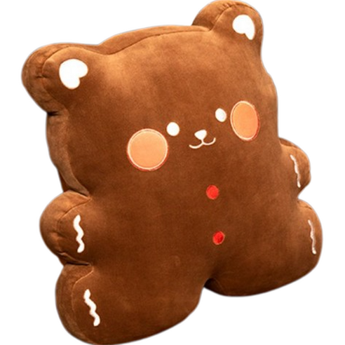 네이처타임즈 쿠키곰 코코아 쿠키 담요가 없는 인형 쿠션, 브라운