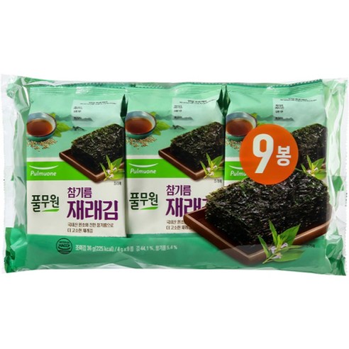 풀무원 참기름 도시락 재래김 9p, 36g, 1개