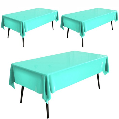 마켓감성 컬러 마카롱시리즈 식탁보 3p, 티파니블루, 길이 183cm x 폭 137cm