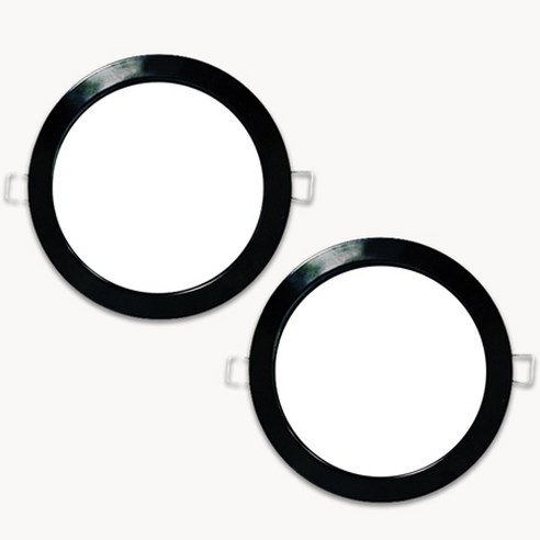 가온엘이디 다운라이트 15W 지름 175mm x 50mm, 주광색(블랙), 2개