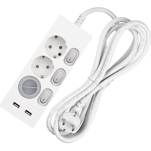스윗홈 개별 스위치 USB 2포트 3구 멀티탭 + 안전커버 세트, 3m, 1세트