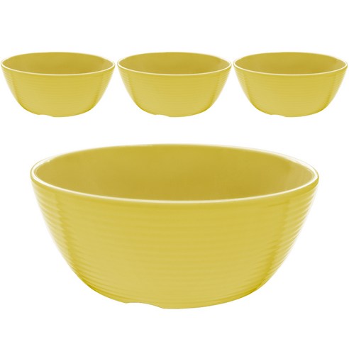 국산 로야 멜라민 특대접 13.6cm, 연노랑, 4개
