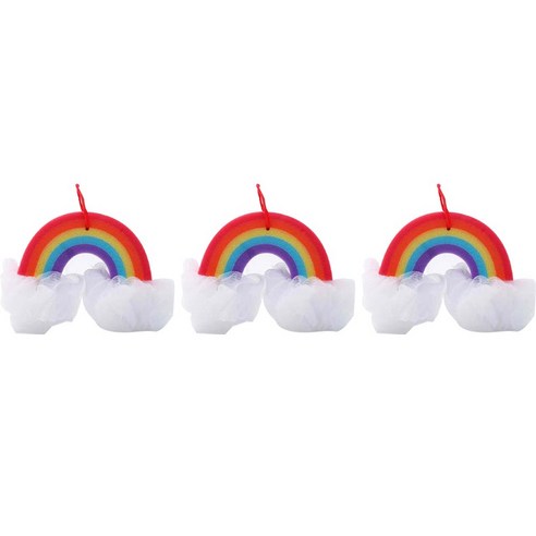 레인보우 아이스크림 무지개 캐릭터 샤워볼, 레인보우 무지개, 1개입, 3개