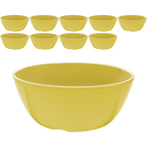 국산 로야 멜라민 특대접 13.6cm, 연노랑, 10개