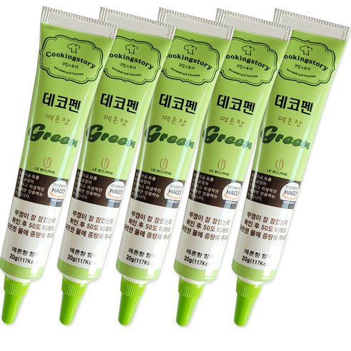 쿠킹스토리 데코펜 메론향 그린, 20g, 5개