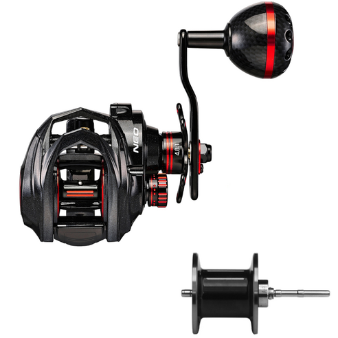 아부가르시아 네오S PH 우핸들 베이트릴 + 추가 스풀, 레드, 네오S4 PH