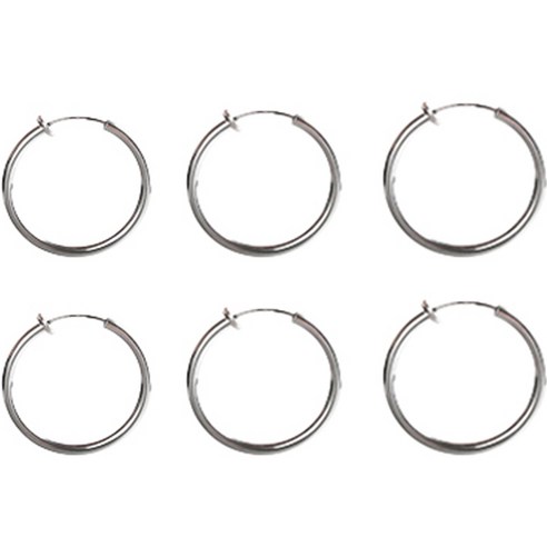 스톤주얼리 남성용 링 귀찌 10mm 12mm 14mm 3종 x 2p 세트