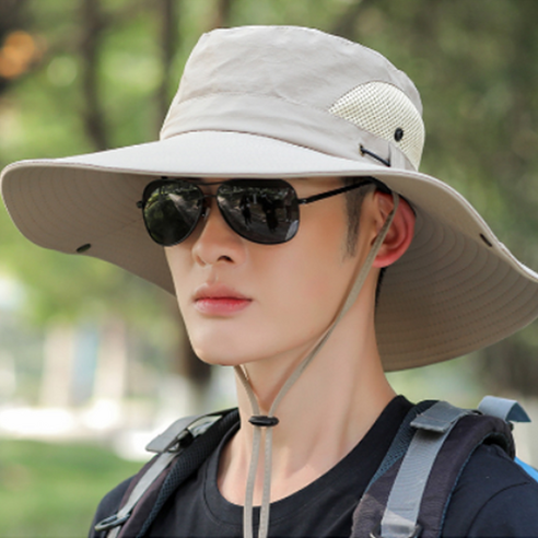 더캡스 와이드 등산 낚시 캠핑 모자, 오트밀