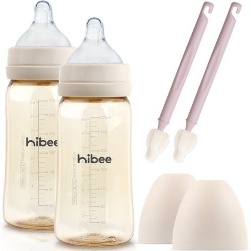 하이비 PPSU 에잇벤트 젖병 270ml x 2p + 트윈팩 + 몽글이 롱 미니솔 랜덤발송 2p 세트, 샌드 L, 1세트