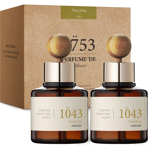 메르헨트 퍼퓸 드 차량용 디퓨저 80ml 본품 2개 + 우드볼 2개 + 부착 스티커, 일랑일랑, 1세트