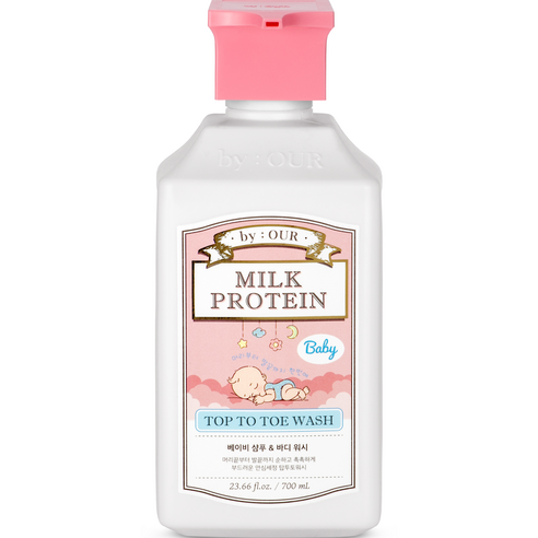 바이아우어 유아용 밀크프로틴 탑투토 올인원 워시, 700ml, 1개
