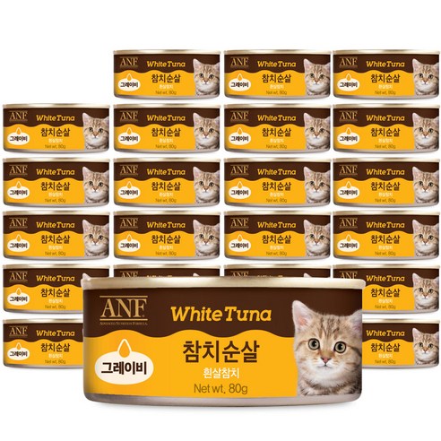 ANF 고양이 참치순살 그레이비캔, 흰살참치, 80g, 24개