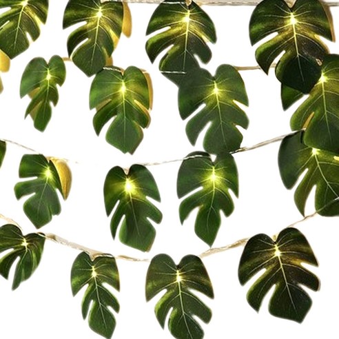 쿼르디 LED 인테리어 줄전구 하와이 거북잎 3m 20등, 주백색, 1개