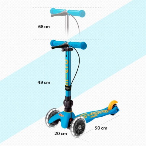 빛나는 LED 휠과 폴딩 기능으로 아이에게 안전과 즐거움을 선물하는 마이크로킥보드 미니 폴더블 디럭스 LED