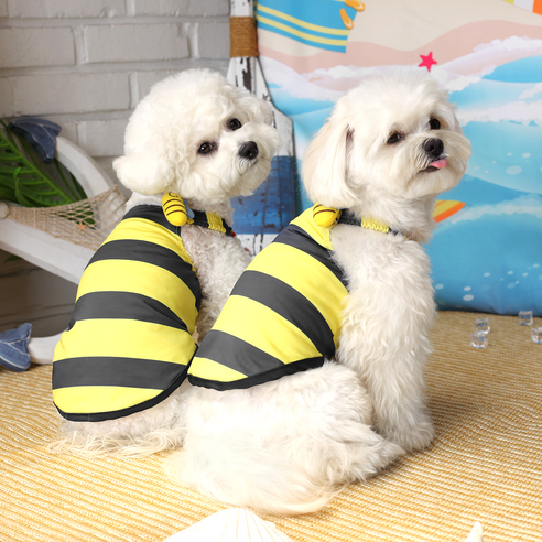 에이미러브즈펫 강아지 쁘띠수영복, 꿀벌옐로우
