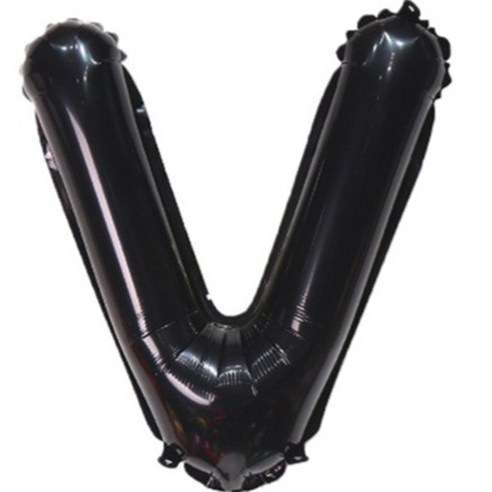팡파티 레터링 알파벳 풍선 V 40cm, 블랙, 1개