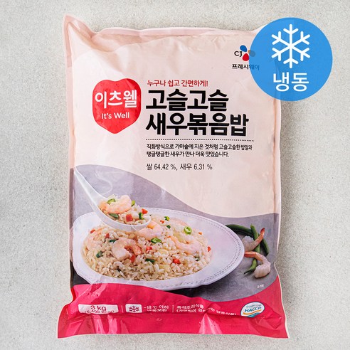 이츠웰 고슬고슬 새우 볶음밥 (냉동), 300g, 5개