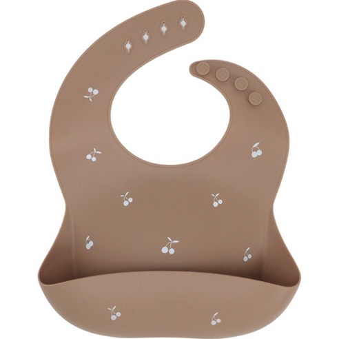 오가닉팩토리 유아용 체리 이유식 실리콘 턱받이, 1개, 포그블루, 1개