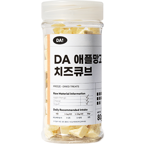 다펫토리 반려동물 동결건조 간식 DA과일치즈큐브, 80g, 1개, 애플망고
