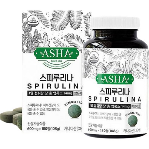 아샤 스피루리나 3개월 섭취분 108g, 180정, 1병 
허브/식물추출물