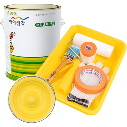 삼화페인트 아이생각 친환경 수성내부 프로 4L 페인트 도구세트, 범블비, 4000ml, 1개