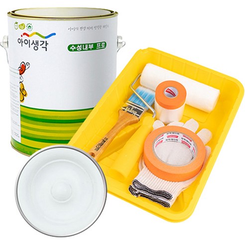 삼화페인트 아이생각 친환경 수성내부 프로 4L 페인트 도구세트, 신디화이트, 4000ml, 1개