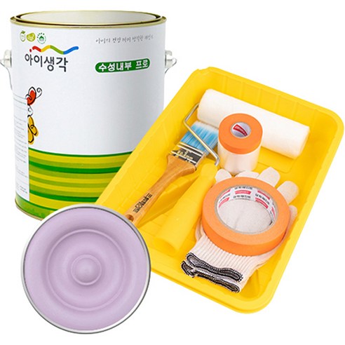 삼화페인트 아이생각 친환경 수성내부 프로 4L 페인트 도구세트, 인디딥바이올렛, 4000ml, 1개