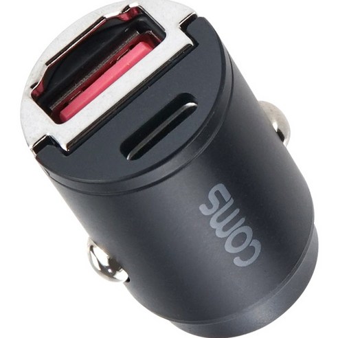 컴스마트 차량용 시거잭 PD USB-A USB-C 듀얼 45W 초소형 충전기, BD889, 블랙