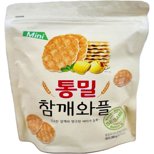 고소한 참깨와 향긋한 버터가 듬뿍 통밀 참깨와플, 1개, 200g